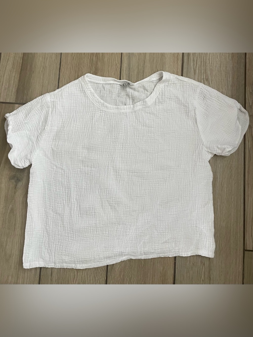 Lucky Brand White Gauze Top Size Large Lightweight Boho Blouse